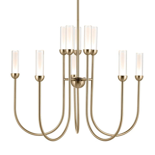 KICHLER 52757CPZLED Moraine 30 Inch LED 10 Light 2-Tier Chandelier in Champagne Bronze