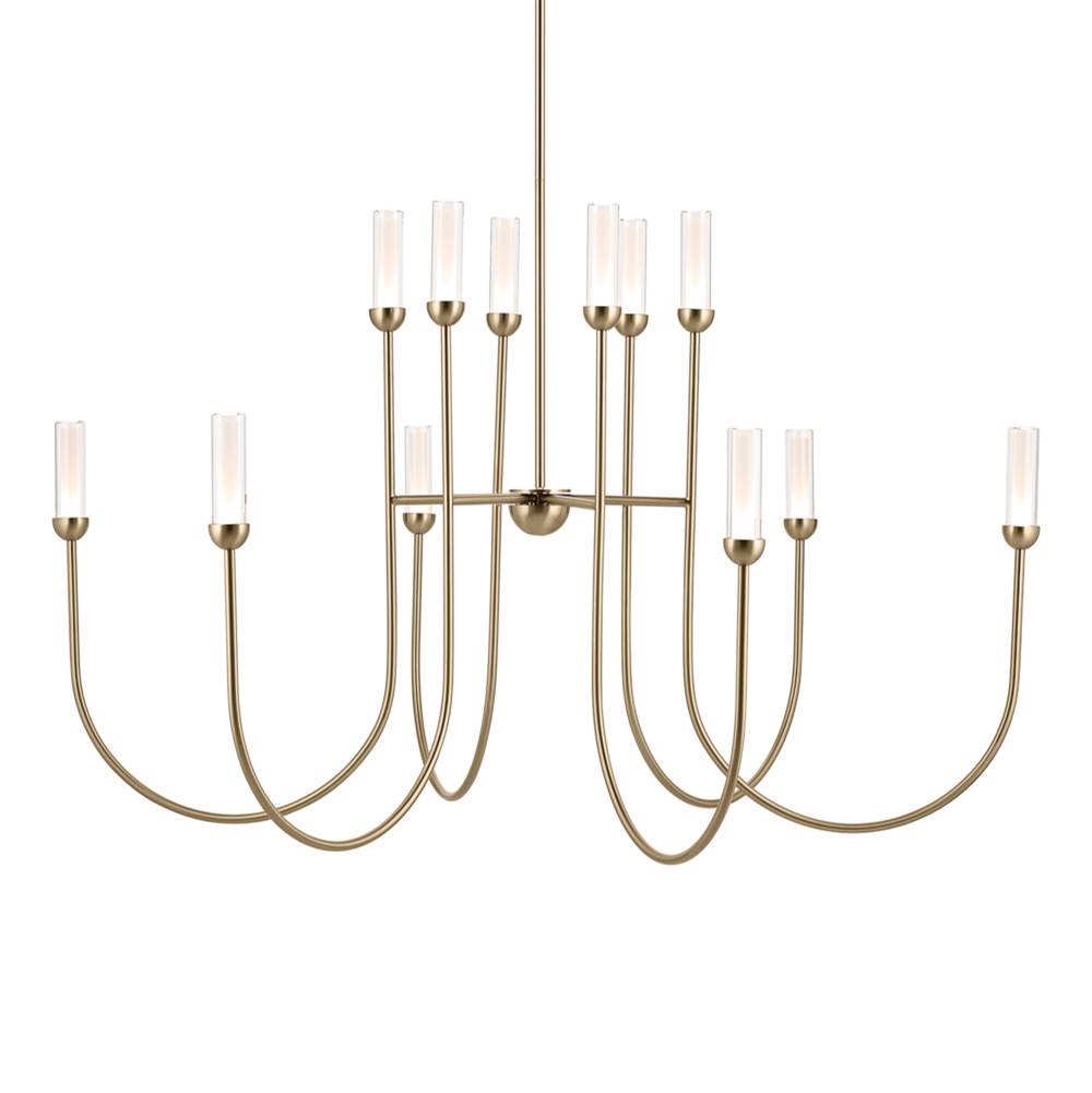 KICHLER 52758CPZLED Moraine 50 Inch LED 12 Light 2-Tier Chandelier in Champagne Bronze