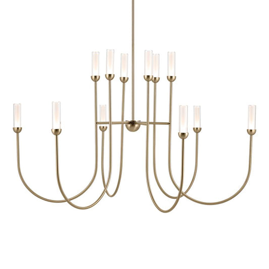 KICHLER 52758CPZLED Moraine 50 Inch LED 12 Light 2-Tier Chandelier in Champagne Bronze