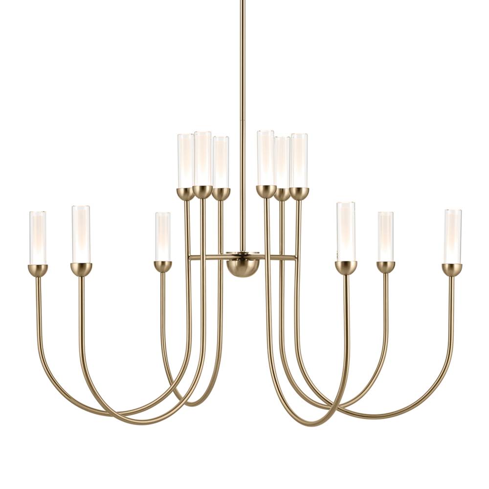 KICHLER 52759CPZLED Moraine 40 Inch LED 12 Light 2-Tier Chandelier in Champagne Bronze