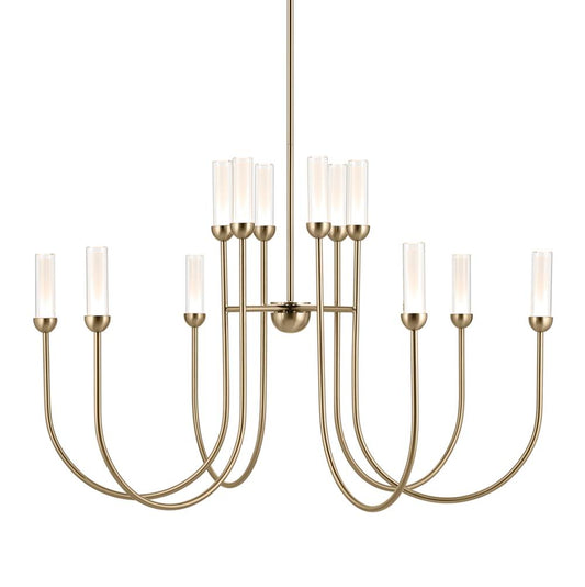 KICHLER 52759CPZLED Moraine 40 Inch LED 12 Light 2-Tier Chandelier in Champagne Bronze