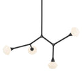 KICHLER 52762BK Cassius 39.5 With Opal Glass Inch 4 Light Convertible Chandelier With Opal Glass In Black