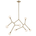 KICHLER 52764CPZ Cassius 61.25 With Opal Glass Inch 8 Light Convertible Chandelier With Opal Glass In Champagne Bronze