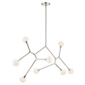 KICHLER 52764PN Cassius 61.25 With Opal Glass Inch 8 Light Convertible Chandelier With Opal Glass In Polished Nickel