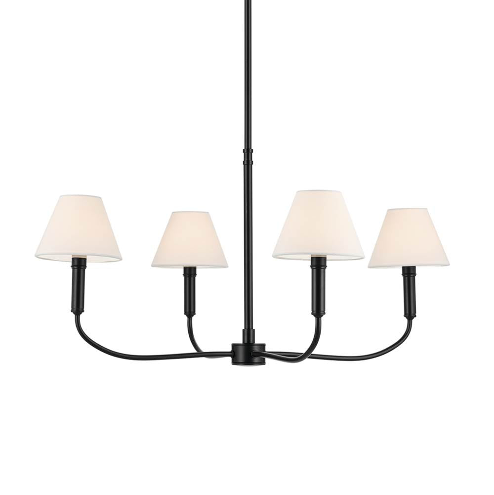 KICHLER 52766BK Eadie 30.75 Inch 4 Light Chandelier In Black