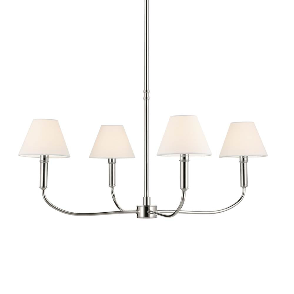 KICHLER 52766PN Eadie 30.75 Inch 4 Light Chandelier In Polished Nickel