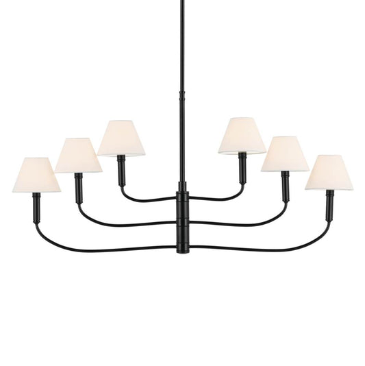 KICHLER 52767BK Eadie 41 Inch 6 Light Chandelier in Black