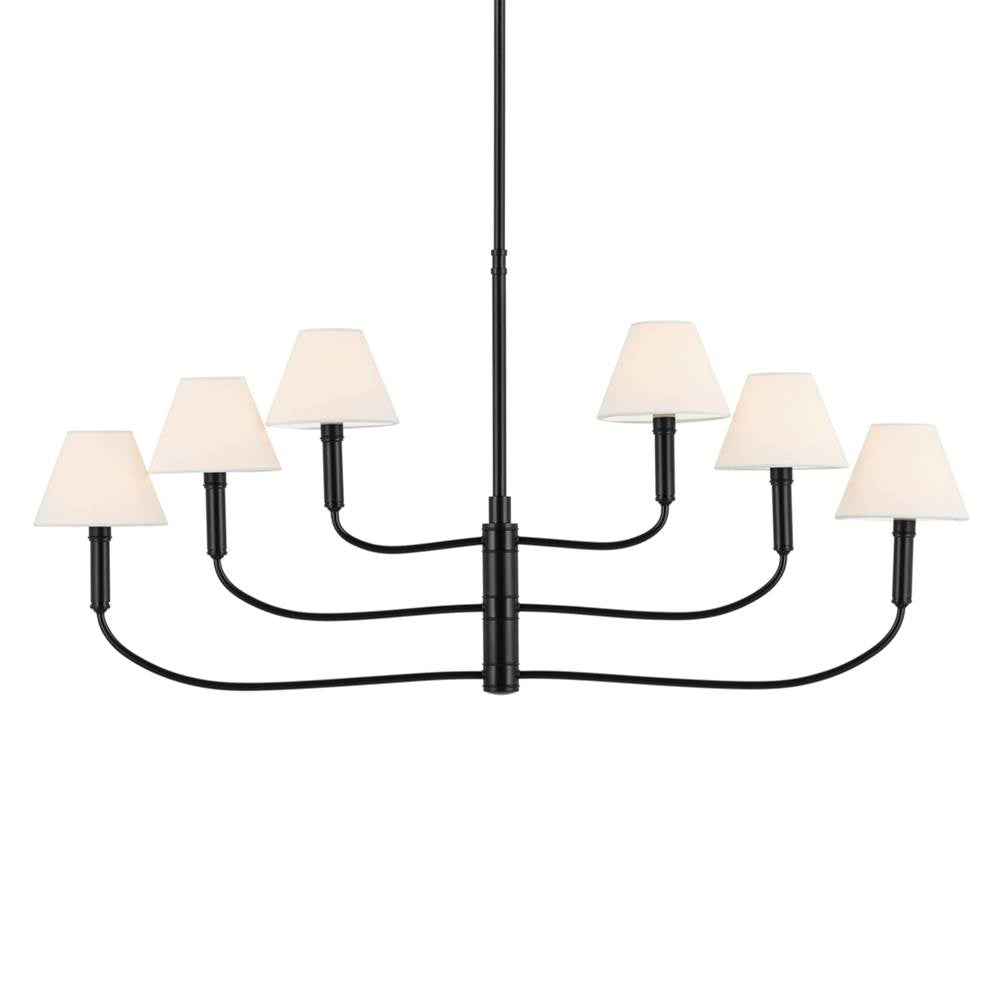 KICHLER 52767BK Eadie 41 Inch 6 Light Chandelier In Black