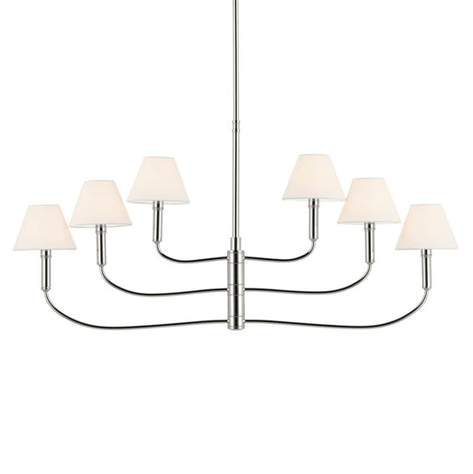 KICHLER 52767PN Eadie 41 Inch 6 Light Chandelier in Polished Nickel