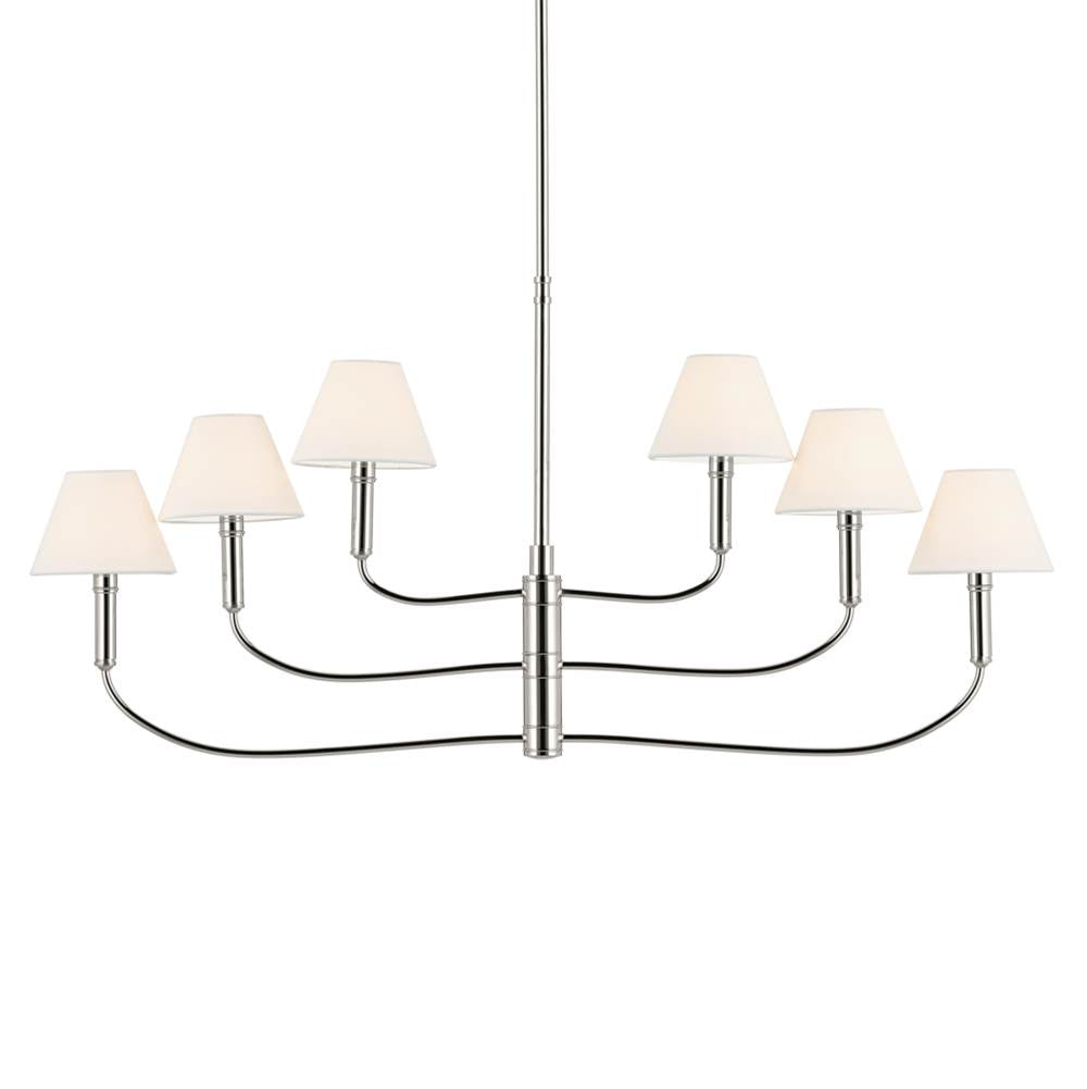 KICHLER 52767PN Eadie 41 Inch 6 Light Chandelier In Polished Nickel