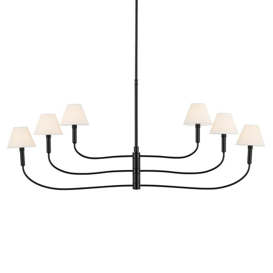 KICHLER 52768BK Eadie 51.5 Inch 6 Light Chandelier in Black