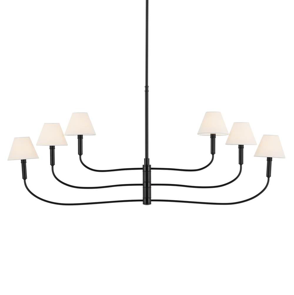 KICHLER 52768BK Eadie 51.5 Inch 6 Light Chandelier In Black