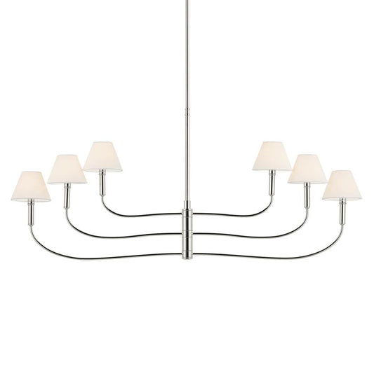 KICHLER 52768PN Eadie 51.5 Inch 6 Light Chandelier in Polished Nickel