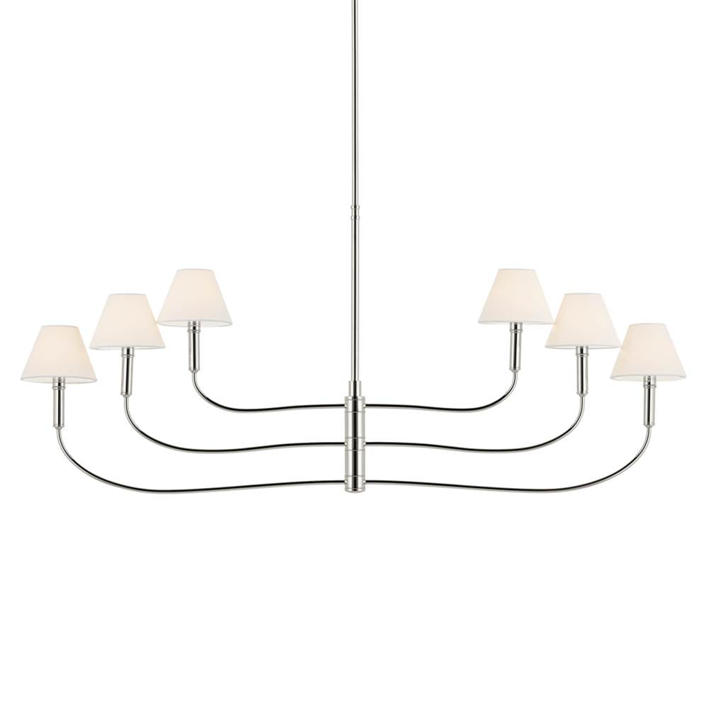 KICHLER 52768PN Eadie 51.5 Inch 6 Light Chandelier In Polished Nickel