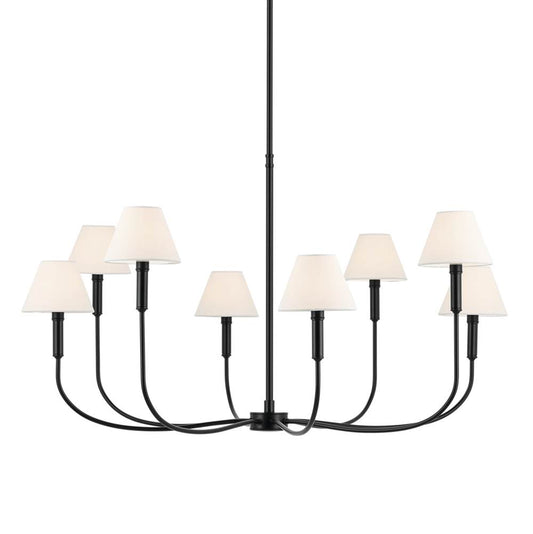 KICHLER 52769BK Eadie 41.25 Inch 8 Light Chandelier in Black