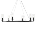 KICHLER 52771BK Harpin 37.75 Inch 6 Light Chandelier With Clear Glass In Black