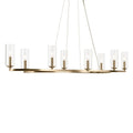 KICHLER 52772CPZ Harpin 52.5 Inch 8 Light Linear Chandelier With Clear Glass In Champagne Bronze
