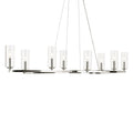 KICHLER 52772PN Harpin 52.5 Inch 8 Light Linear Chandelier With Clear Glass In Polished Nickel