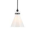 KICHLER 52774BK Laria 10.5 Inch 1 Light Pendant With Opal Glass In Black
