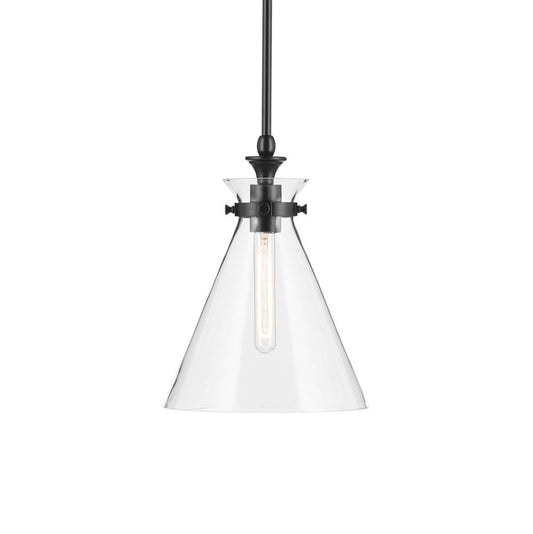 KICHLER 52774BKCLR Laria 10.5 Inch 1 Light Pendant with Clear Glass in Black