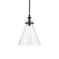 KICHLER 52774BKCLR Laria 10.5 Inch 1 Light Pendant With Clear Glass In Black