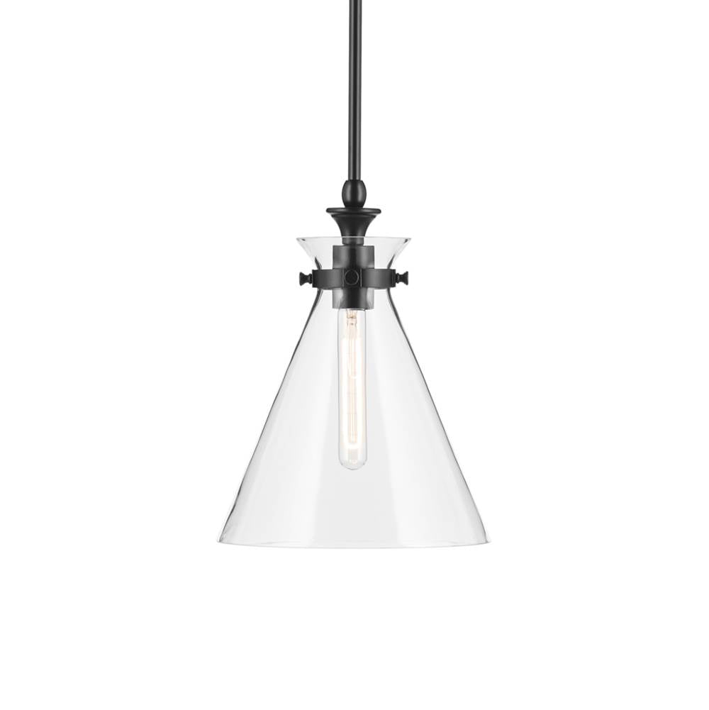 KICHLER 52774BKCLR Laria 10.5 Inch 1 Light Pendant With Clear Glass In Black