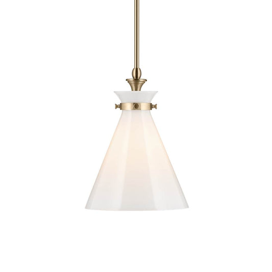 KICHLER 52774CPZ Laria 10.5 Inch 1 Light Pendant with Opal Glass in Champagne Bronze