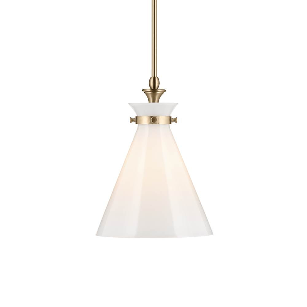 KICHLER 52774CPZ Laria 10.5 Inch 1 Light Pendant With Opal Glass In Champagne Bronze