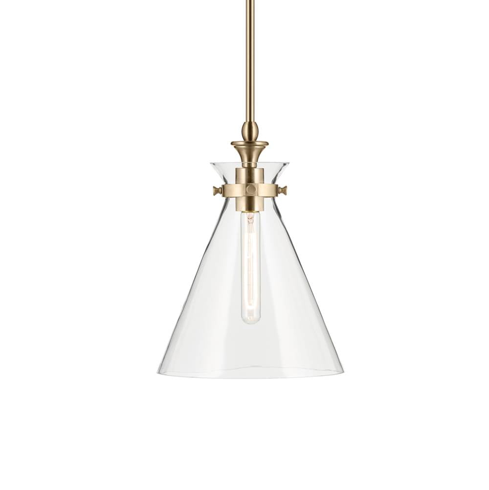 KICHLER 52774CPZCLR Laria 10.5 Inch 1 Light Pendant with Clear Glass in Champagne Bronze