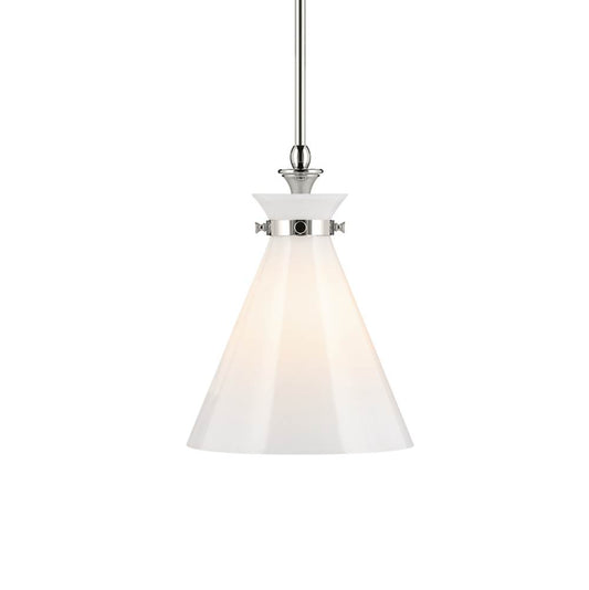 KICHLER 52774PN Laria 10.5 Inch 1 Light Pendant with Opal Glass in Polished Nickel