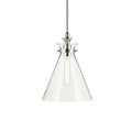 KICHLER 52774PNCLR Laria 10.5 Inch 1 Light Pendant With Clear Glass In Polished Nickel