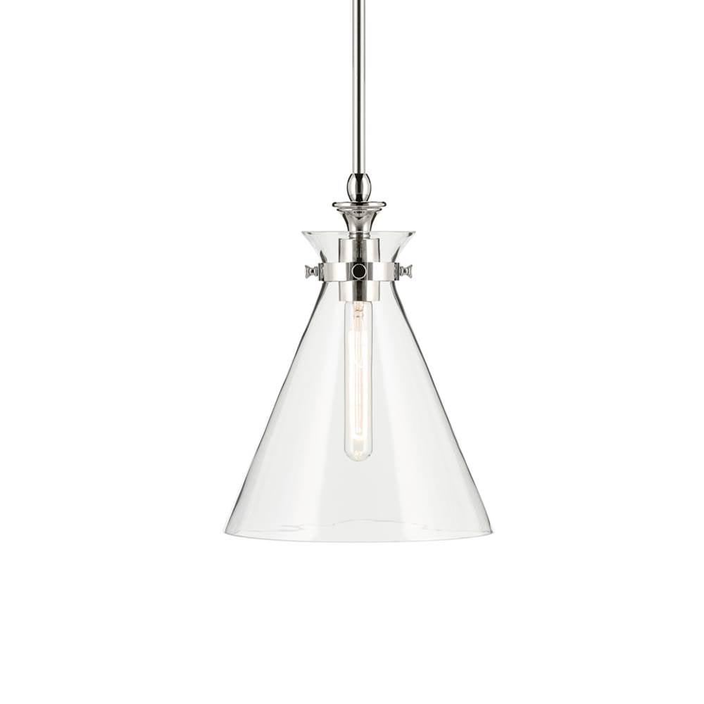 KICHLER 52774PNCLR Laria 10.5 Inch 1 Light Pendant With Clear Glass In Polished Nickel