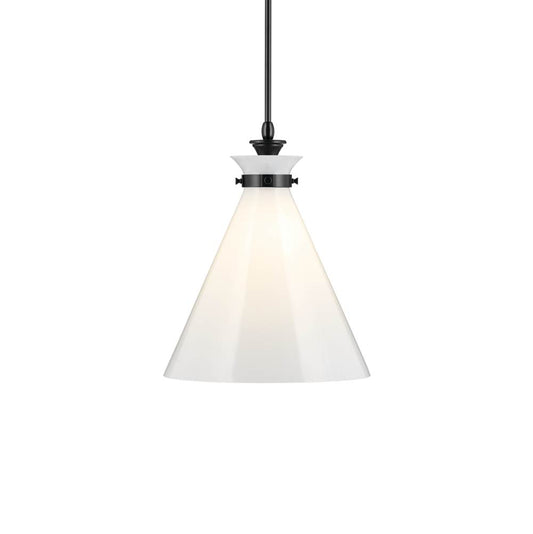 KICHLER 52775BK Laria 16 Inch 1 Light Pendant with Opal Glass in Black