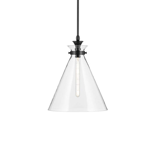 KICHLER 52775BKCLR Laria 16 Inch 1 Light Pendant with Clear Glass in Black