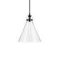 KICHLER 52775BKCLR Laria 16 Inch 1 Light Pendant With Clear Glass In Black