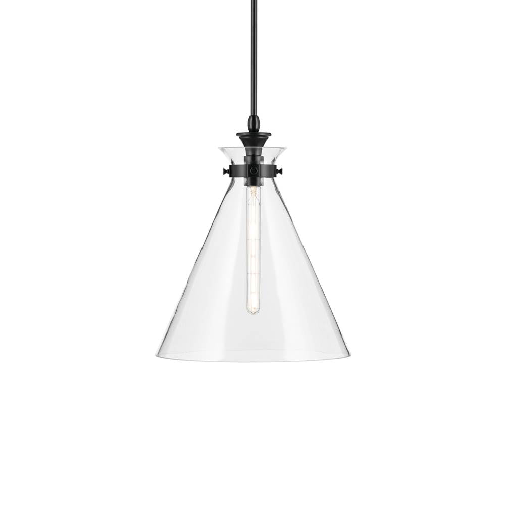 KICHLER 52775BKCLR Laria 16 Inch 1 Light Pendant With Clear Glass In Black