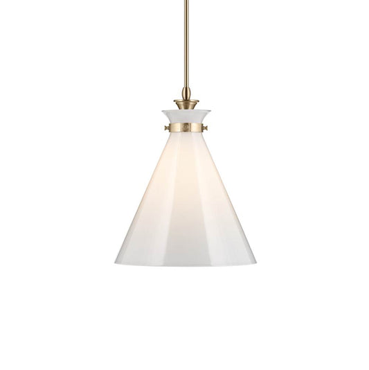 KICHLER 52775CPZ Laria 16 Inch 1 Light Pendant with Opal Glass in Champagne Bronze