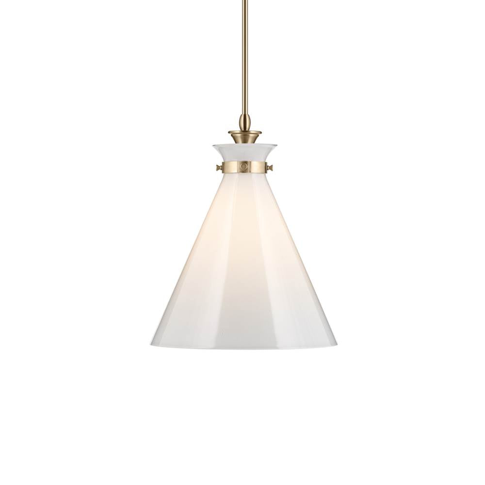 KICHLER 52775CPZ Laria 16 Inch 1 Light Pendant With Opal Glass In Champagne Bronze