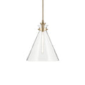 KICHLER 52775CPZCLR Laria 16 Inch 1 Light Pendant With Clear Glass In Champagne Bronze