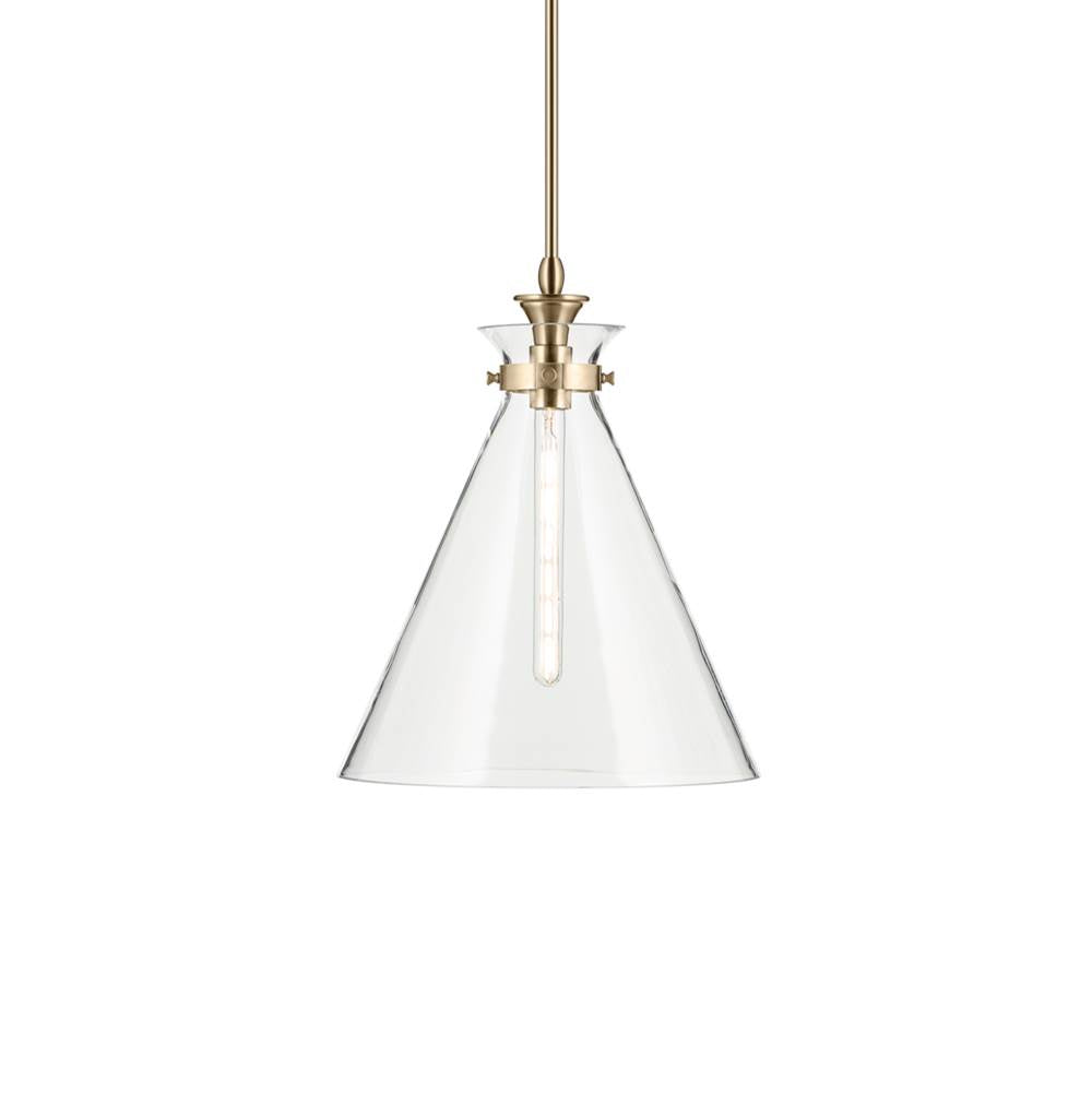 KICHLER 52775CPZCLR Laria 16 Inch 1 Light Pendant With Clear Glass In Champagne Bronze
