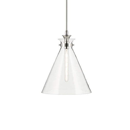 KICHLER 52775PNCLR Laria 16 Inch 1 Light Pendant with Clear Glass in Polished Nickel