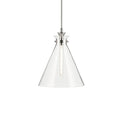 KICHLER 52775PNCLR Laria 16 Inch 1 Light Pendant With Clear Glass In Polished Nickel