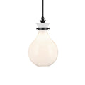 KICHLER 52776BK Laria 9.75 Inch 1 Light Pendant With Opal Glass In Black