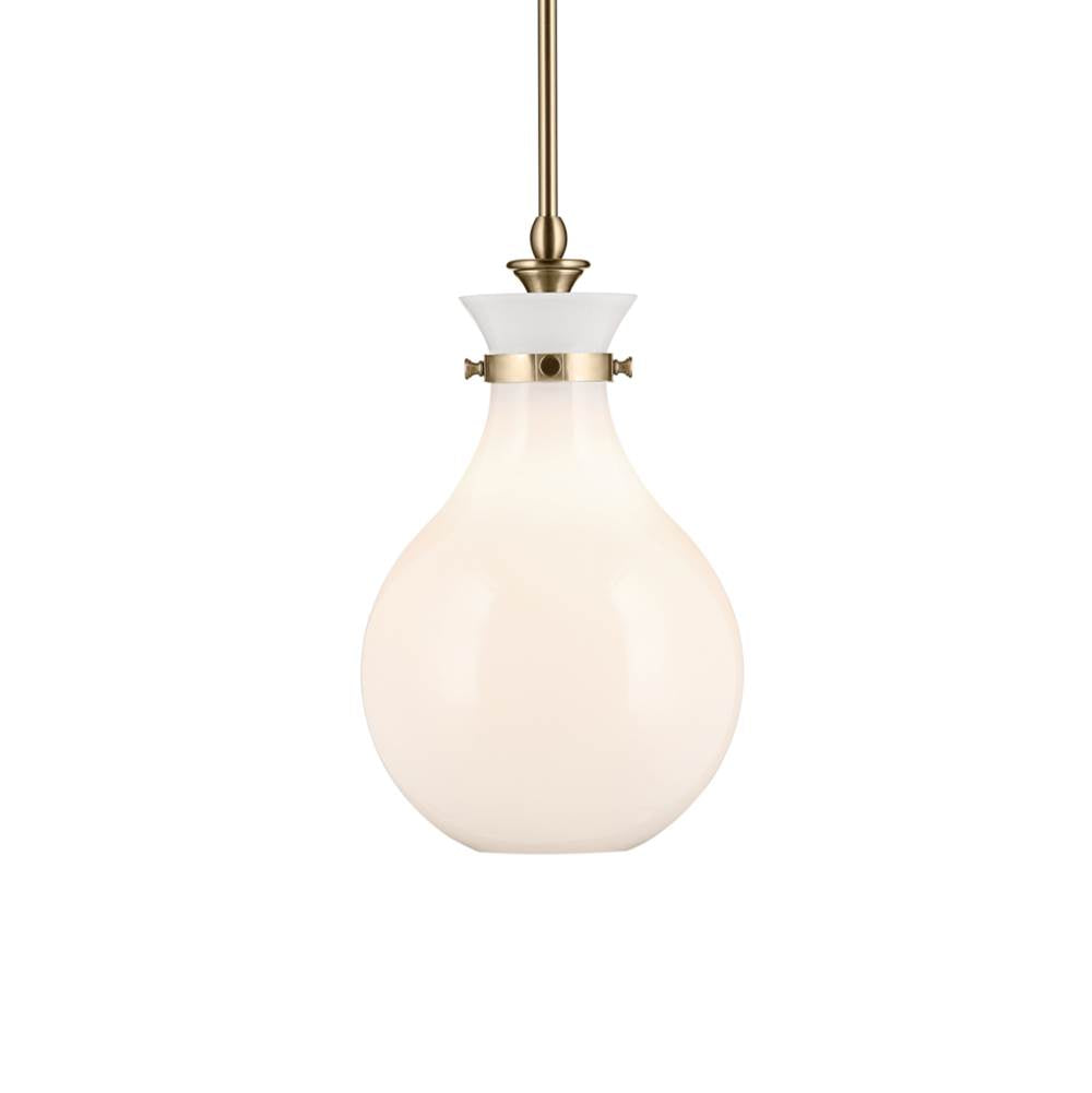 KICHLER 52776CPZ Laria 9.75 Inch 1 Light Pendant With Opal Glass In Champagne Bronze
