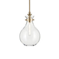 KICHLER 52776CPZCLR Laria 9.75 Inch 1 Light Pendant With Clear Glass In Champagne Bronze