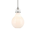 KICHLER 52776PN Laria 9.75 Inch 1 Light Pendant With Opal Glass In Polished Nickel
