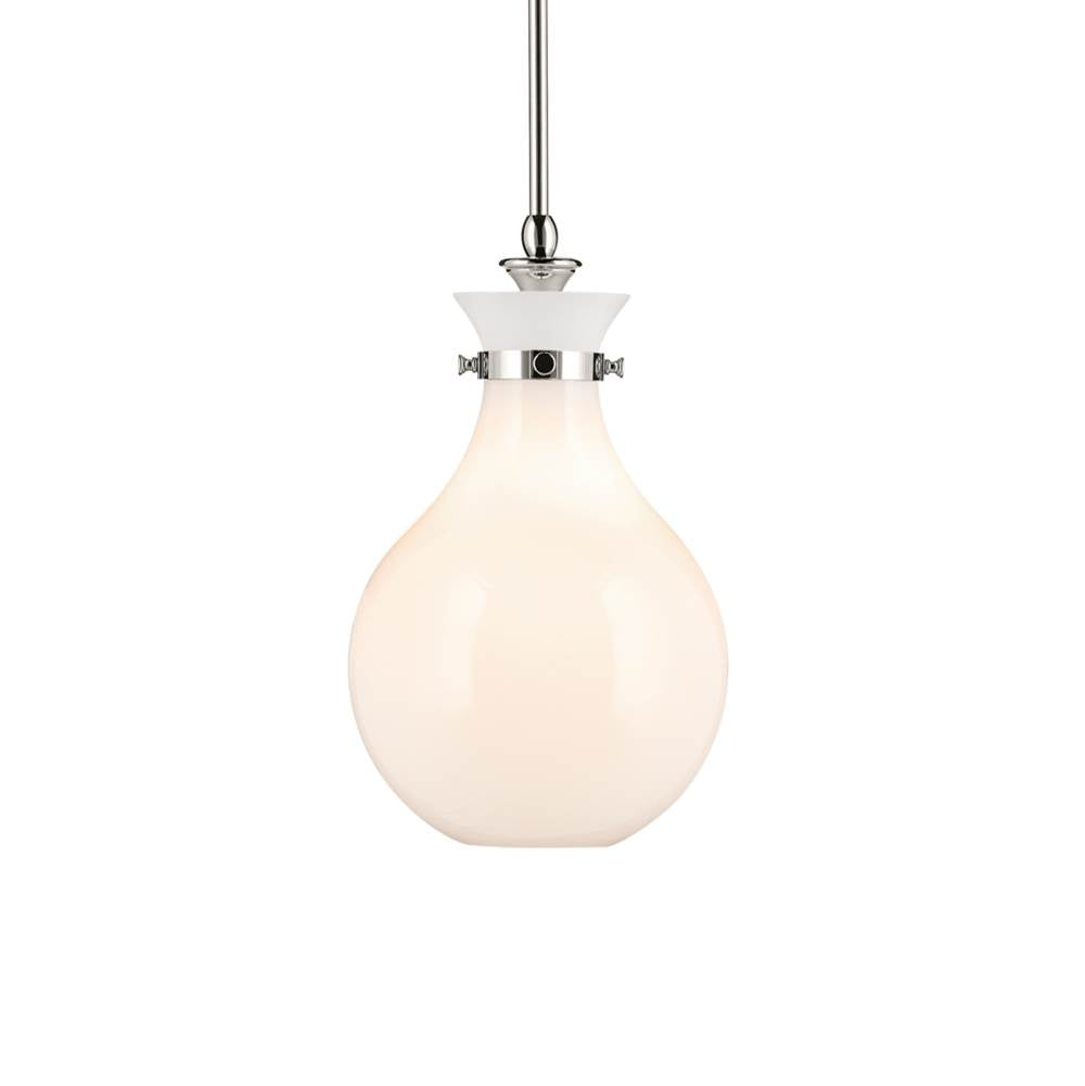 KICHLER 52776PN Laria 9.75 Inch 1 Light Pendant With Opal Glass In Polished Nickel