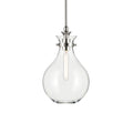 KICHLER 52776PNCLR Laria 9.75 Inch 1 Light Pendant With Clear Glass In Polished Nickel