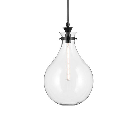 KICHLER 52777BKCLR Laria 14 Inch 1 Light Pendant with Clear Glass in Black
