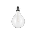 KICHLER 52777BKCLR Laria 14 Inch 1 Light Pendant With Clear Glass In Black